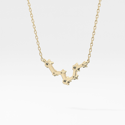 0.103 TCW Round Lab Grown Diamond Pisces Zodiac Constellation Necklace