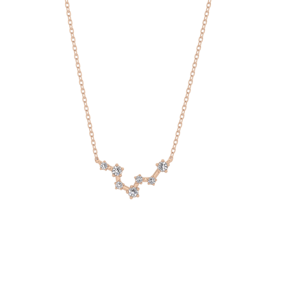 0.103 TCW Round Lab Grown Diamond Pisces Zodiac Constellation Necklace
