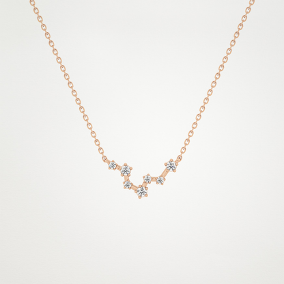 0.103 TCW Round Lab Grown Diamond Pisces Zodiac Constellation Necklace