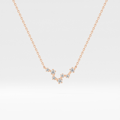 0.103 TCW Round Lab Grown Diamond Pisces Zodiac Constellation Necklace