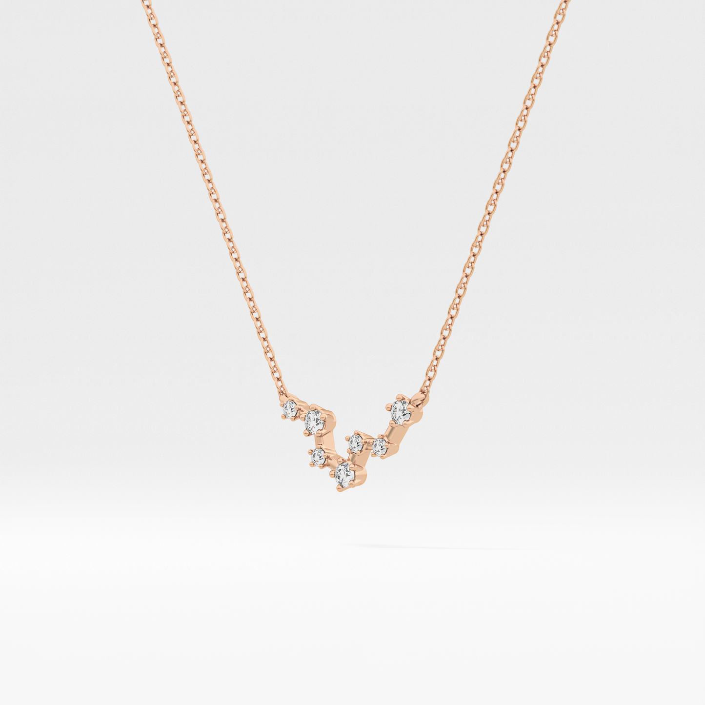 0.103 TCW Round Lab Grown Diamond Pisces Zodiac Constellation Necklace