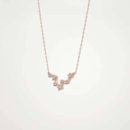 0.103 TCW Round Lab Grown Diamond Pisces Zodiac Constellation Necklace