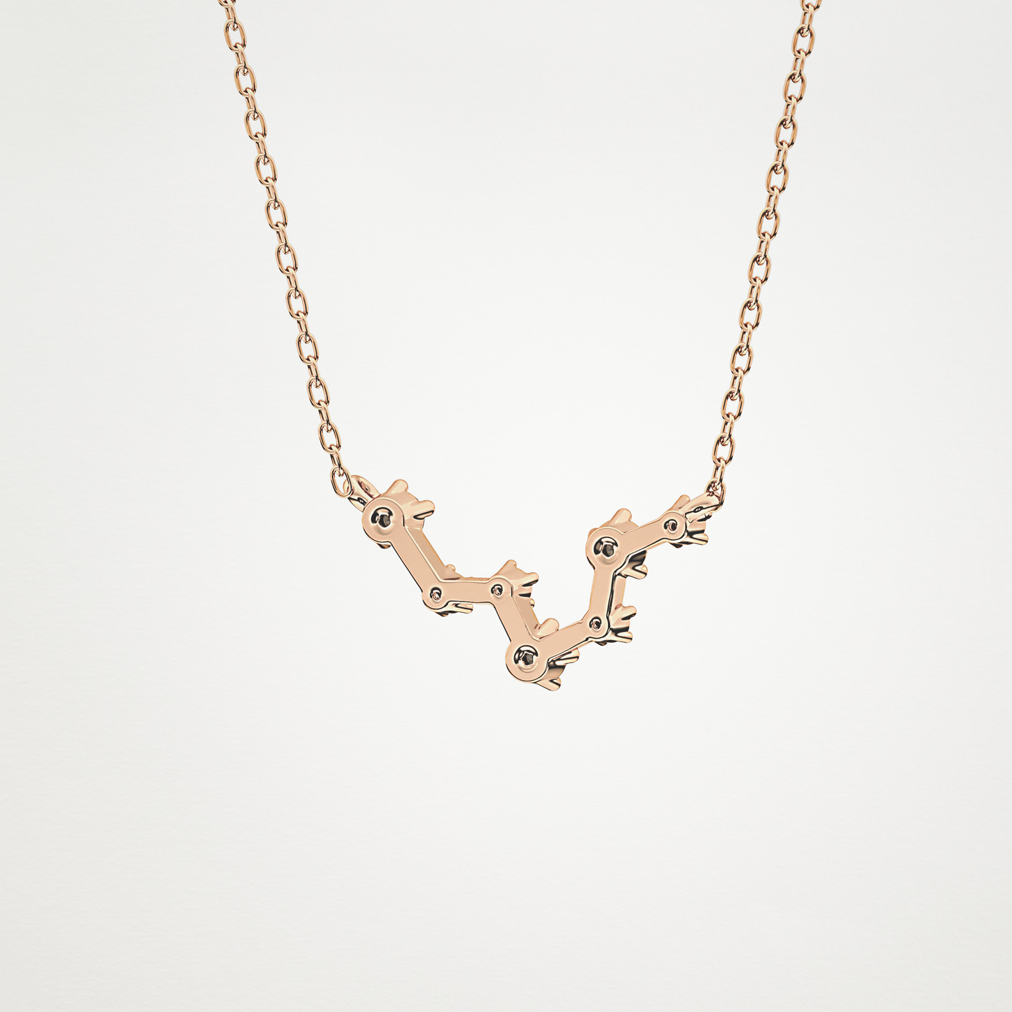 0.103 TCW Round Lab Grown Diamond Pisces Zodiac Constellation Necklace