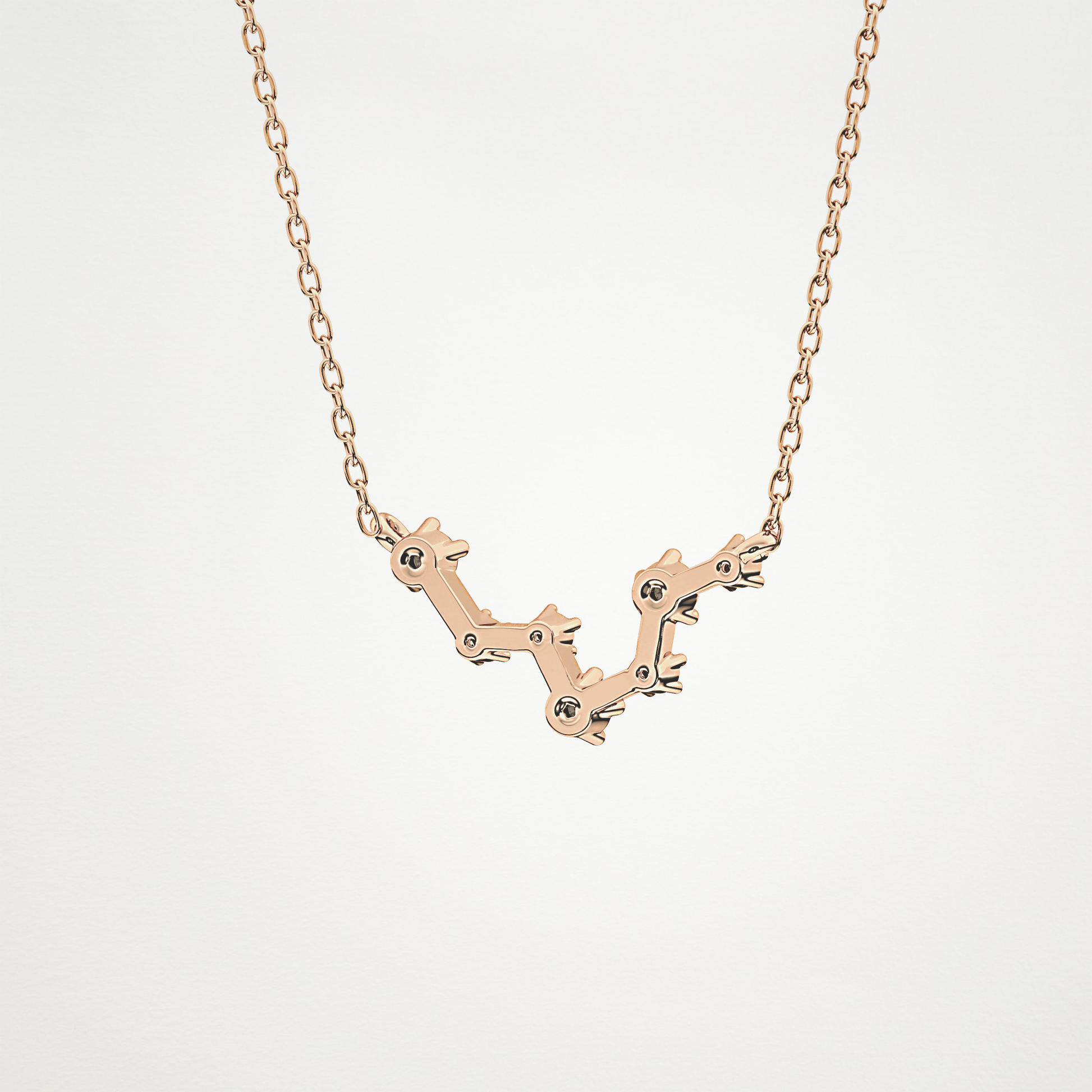 0.103 TCW Round Lab Grown Diamond Pisces Zodiac Constellation Necklace