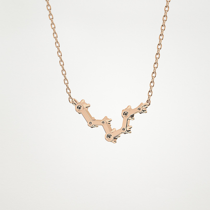 0.103 TCW Round Lab Grown Diamond Pisces Zodiac Constellation Necklace