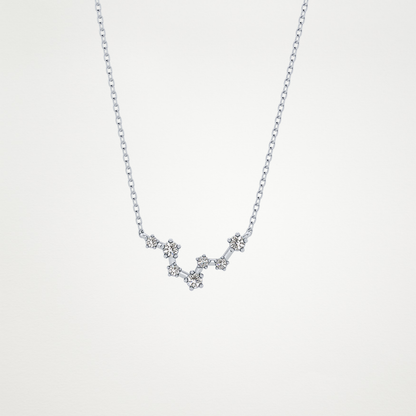 0.103 TCW Round Lab Grown Diamond Pisces Zodiac Constellation Necklace