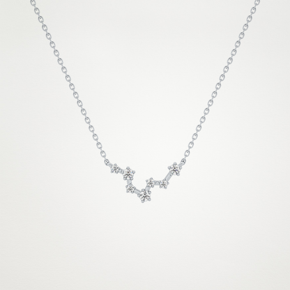 0.103 TCW Round Lab Grown Diamond Pisces Zodiac Constellation Necklace