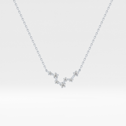 0.103 TCW Round Lab Grown Diamond Pisces Zodiac Constellation Necklace