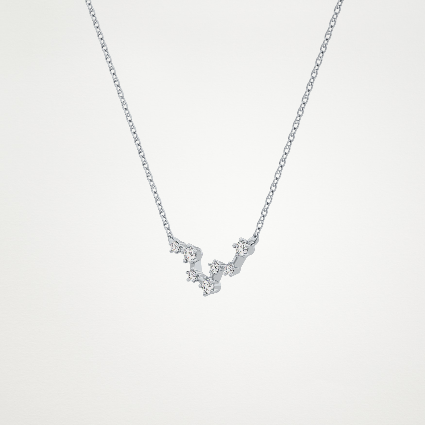 0.103 TCW Round Lab Grown Diamond Pisces Zodiac Constellation Necklace