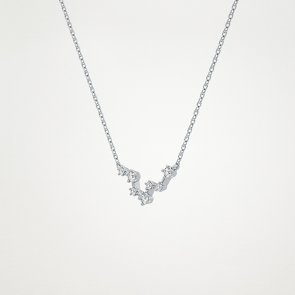 0.103 TCW Round Lab Grown Diamond Pisces Zodiac Constellation Necklace
