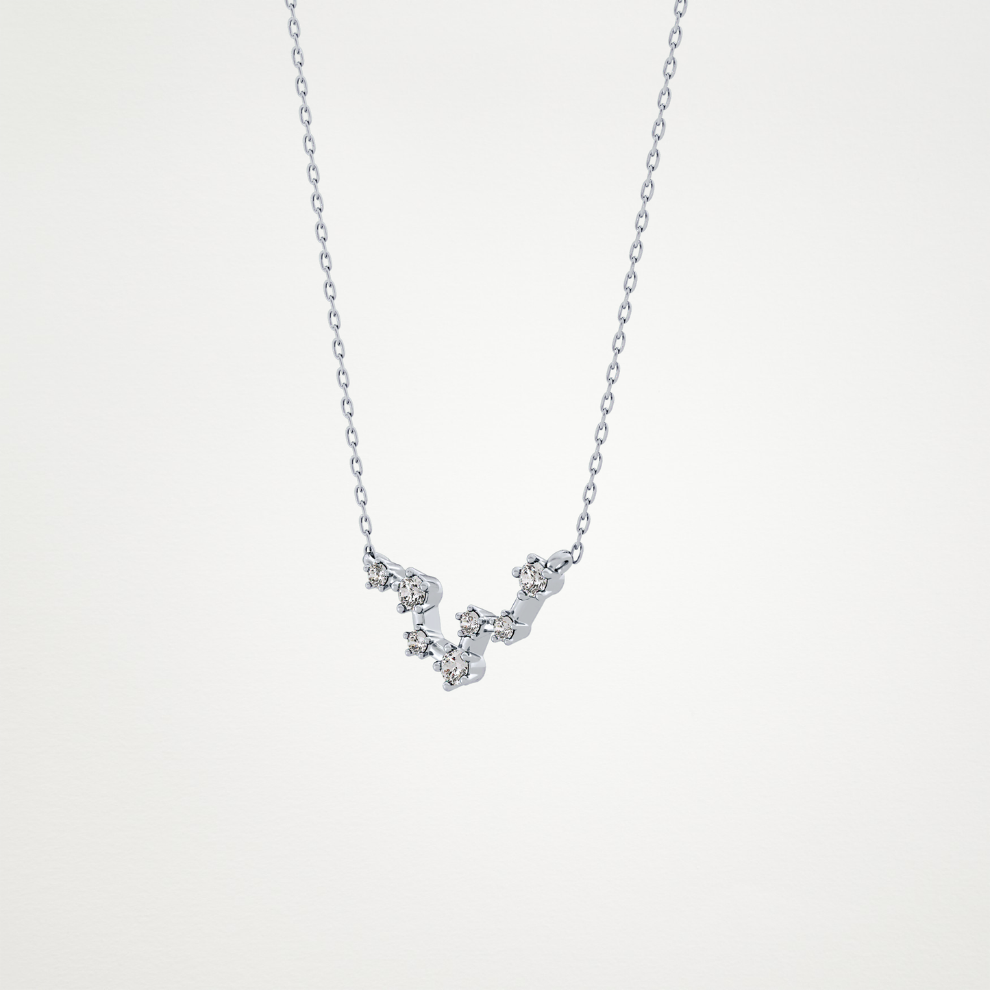 0.103 TCW Round Lab Grown Diamond Pisces Zodiac Constellation Necklace