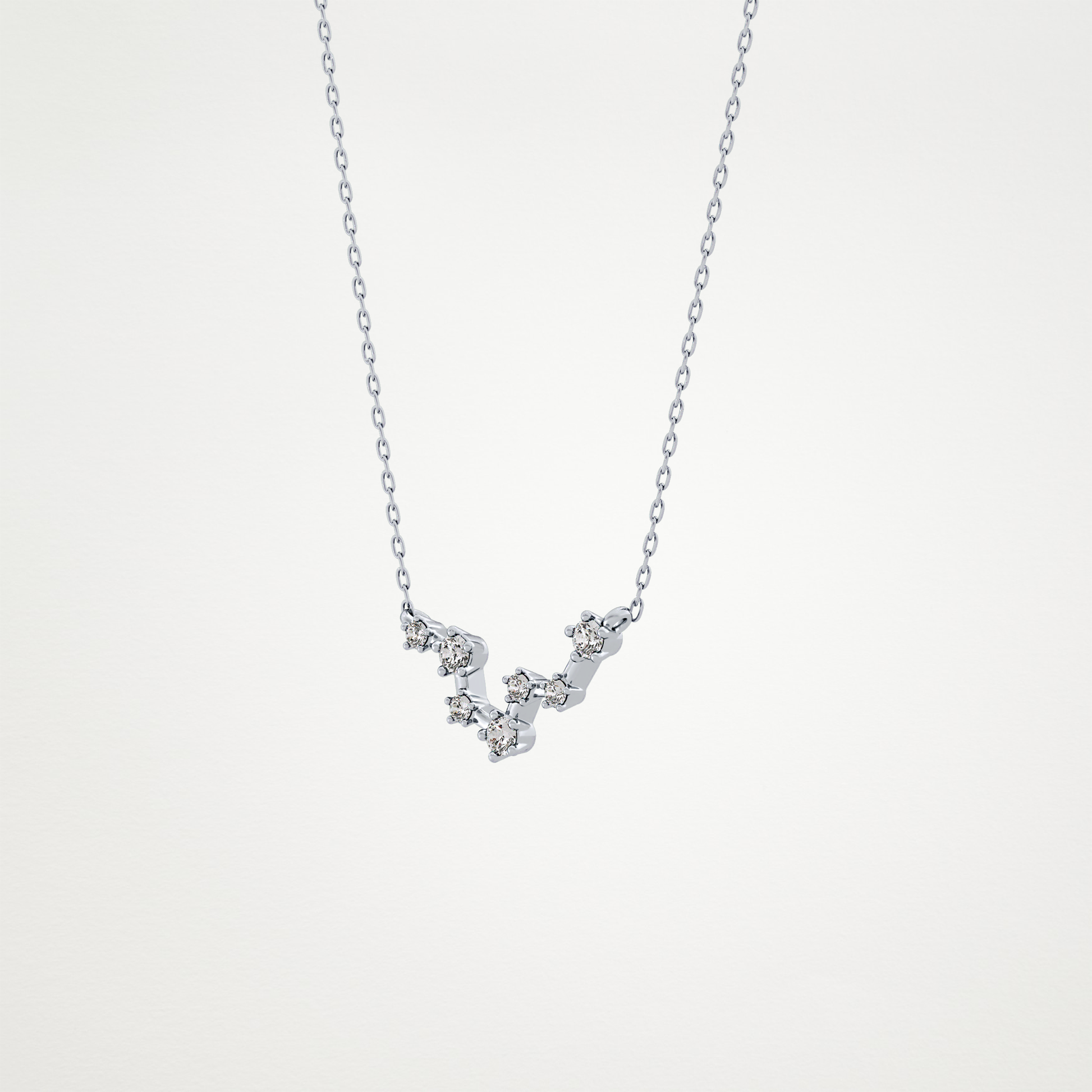 0.103 TCW Round Lab Grown Diamond Pisces Zodiac Constellation Necklace