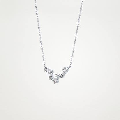 0.103 TCW Round Lab Grown Diamond Pisces Zodiac Constellation Necklace