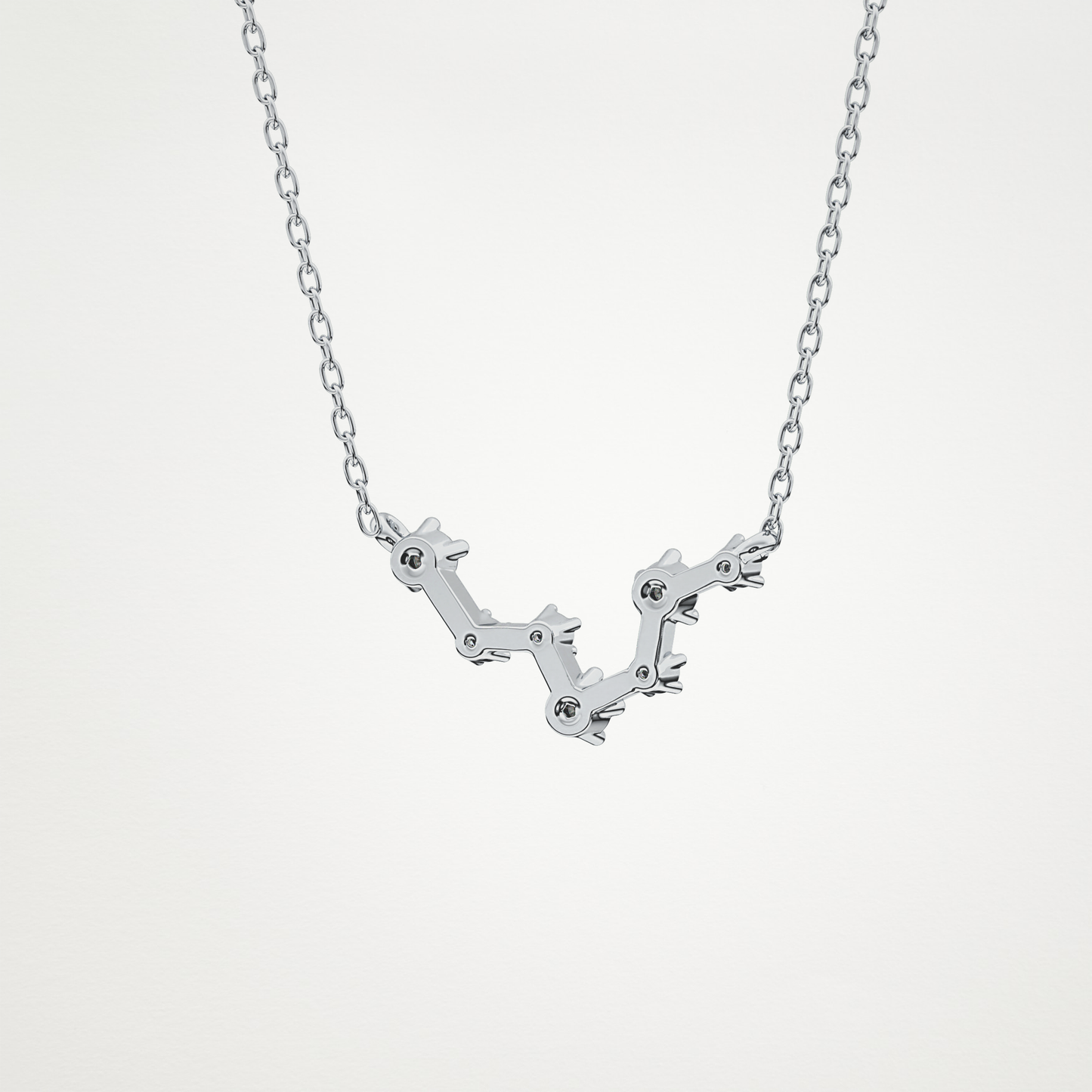 0.103 TCW Round Lab Grown Diamond Pisces Zodiac Constellation Necklace
