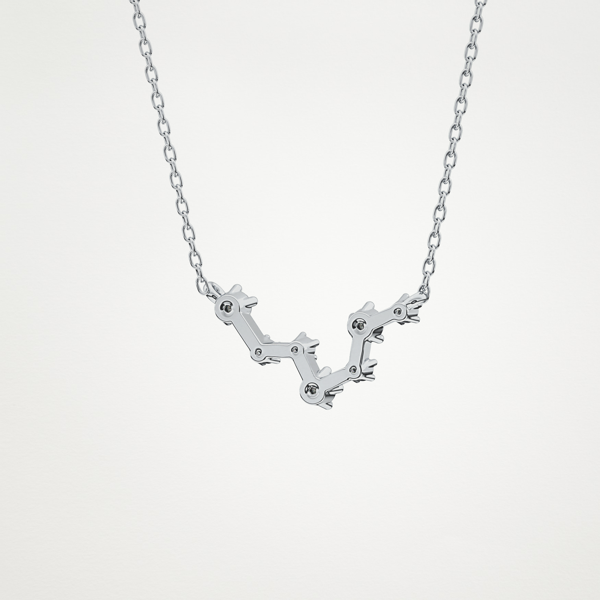 0.103 TCW Round Lab Grown Diamond Pisces Zodiac Constellation Necklace