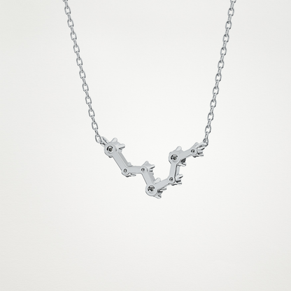 0.103 TCW Round Lab Grown Diamond Pisces Zodiac Constellation Necklace