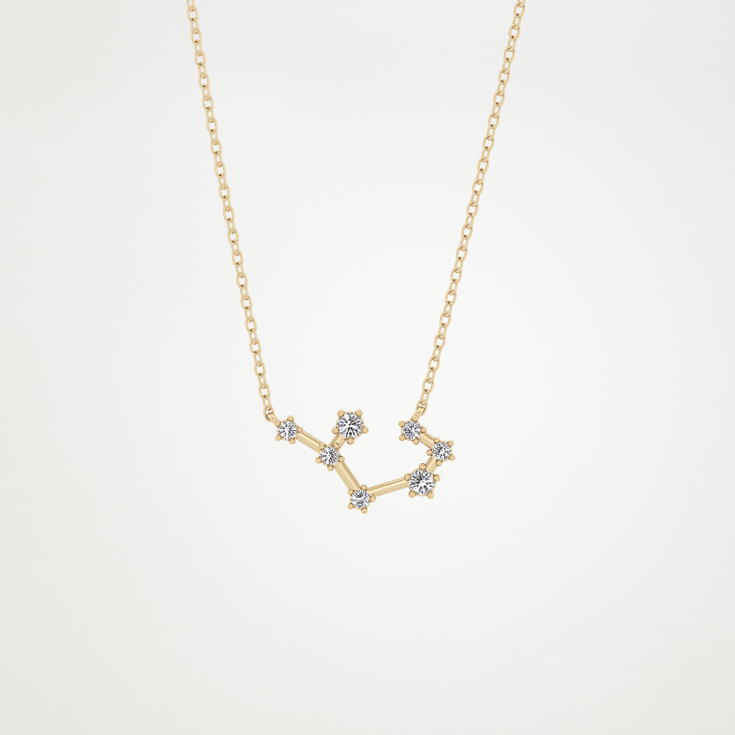 0.111 TCW Round Lab Grown Diamond Sagittarius Zodiac Constellation Necklace