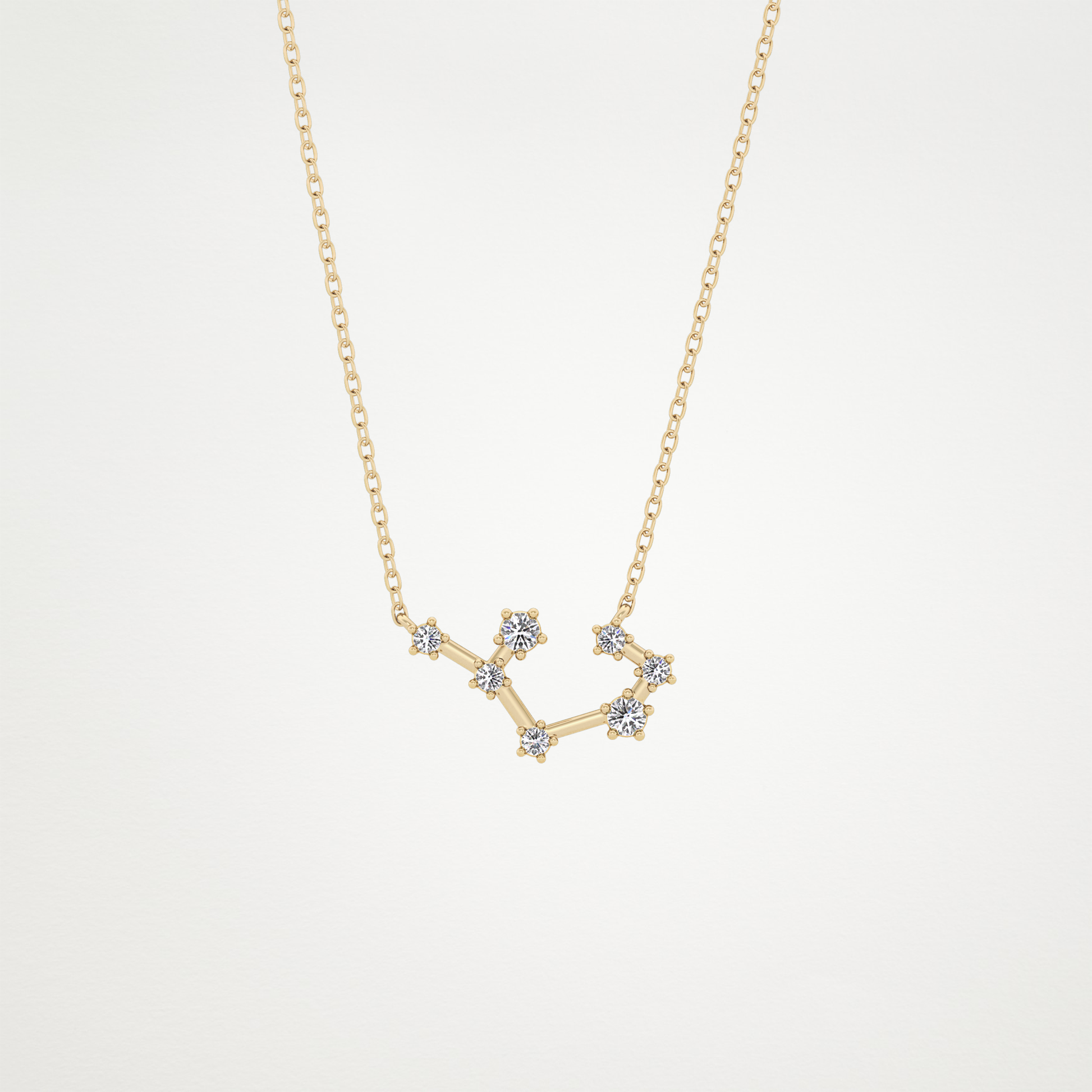 0.111 TCW Round Lab Grown Diamond Sagittarius Zodiac Constellation Necklace