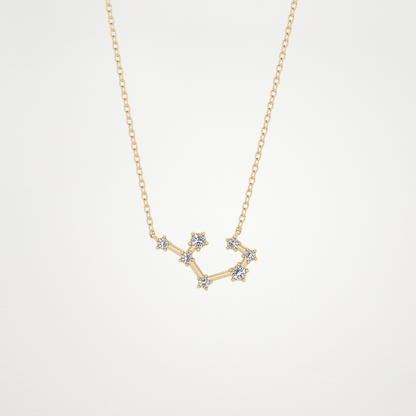 0.111 TCW Round Lab Grown Diamond Sagittarius Zodiac Constellation Necklace