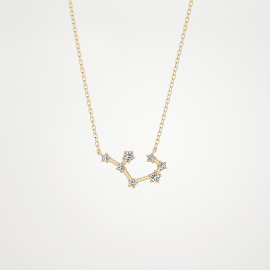 0.111 TCW Round Lab Grown Diamond Sagittarius Zodiac Constellation Necklace