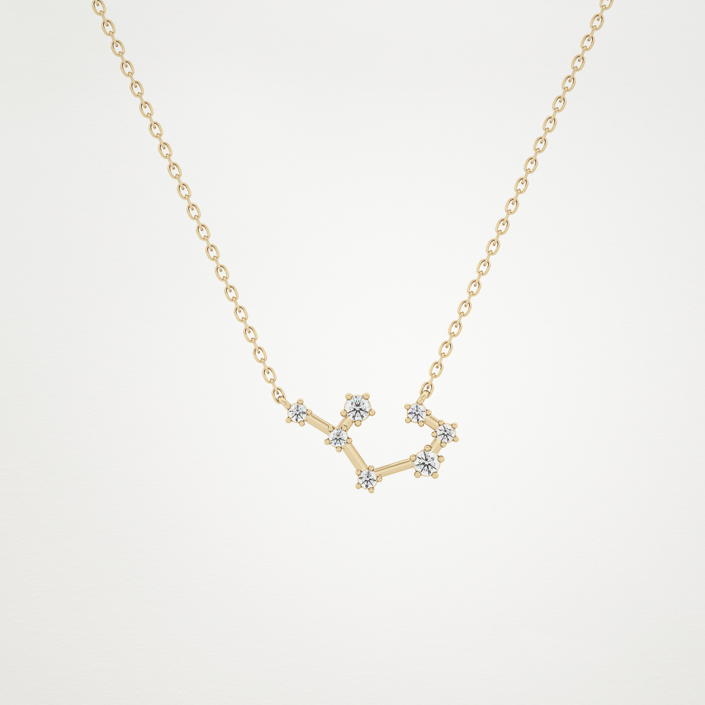 0.111 TCW Round Lab Grown Diamond Sagittarius Zodiac Constellation Necklace