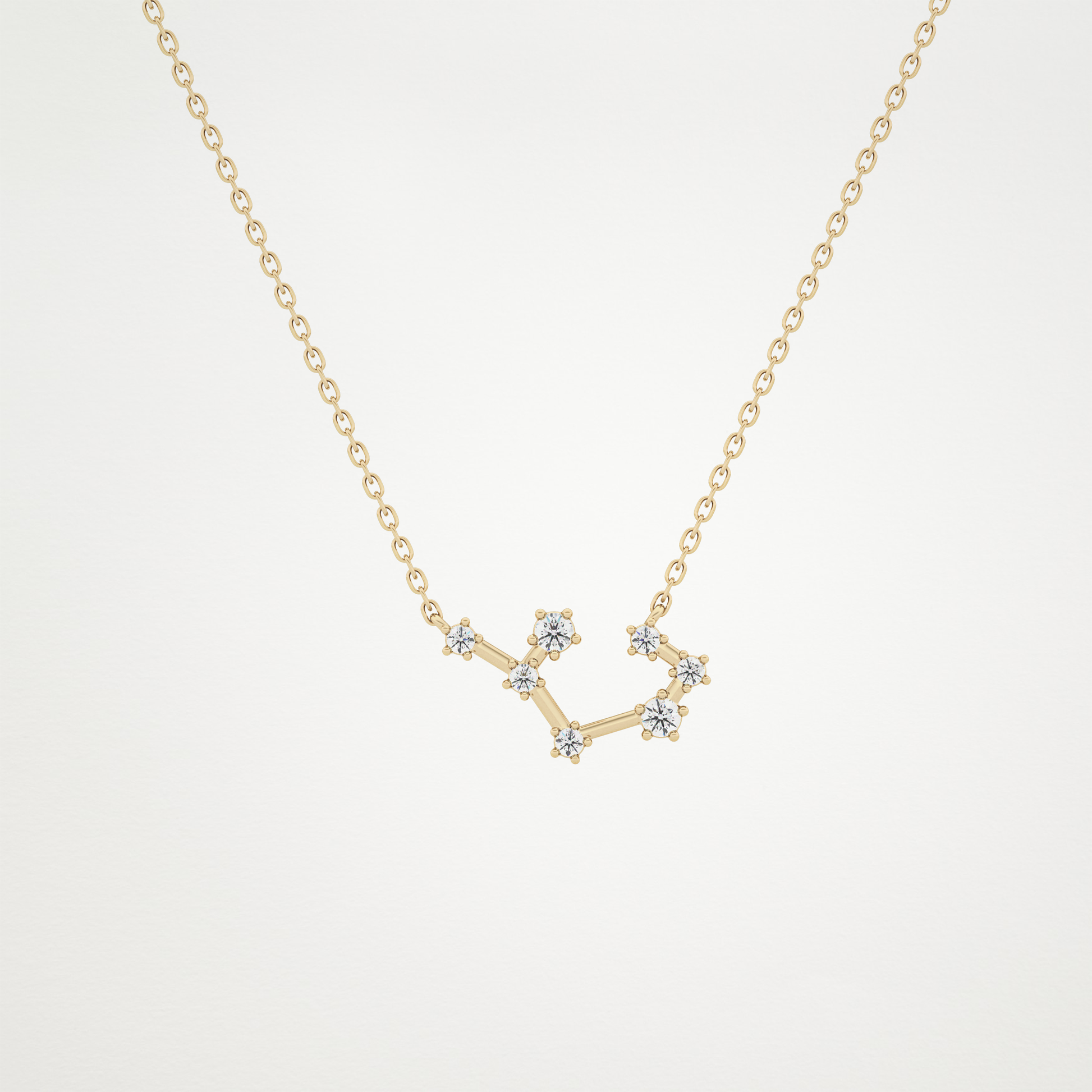 0.111 TCW Round Lab Grown Diamond Sagittarius Zodiac Constellation Necklace