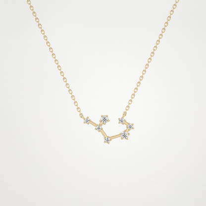 0.111 TCW Round Lab Grown Diamond Sagittarius Zodiac Constellation Necklace