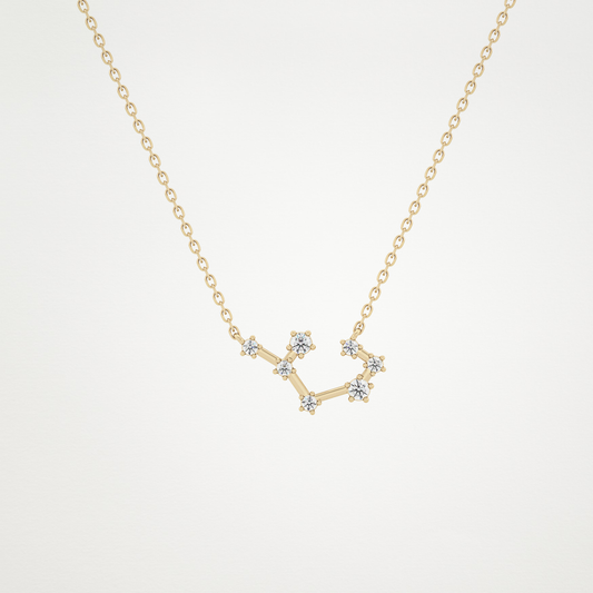 0.111 TCW Round Lab Grown Diamond Sagittarius Zodiac Constellation Necklace