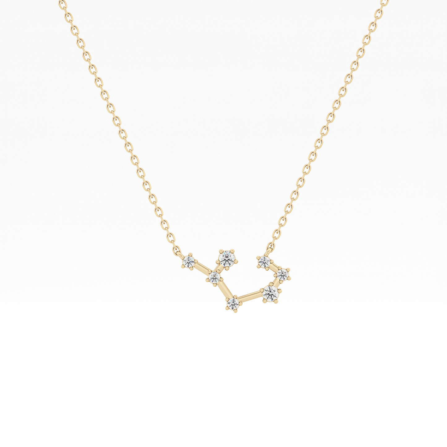 0.111 TCW Round Lab Grown Diamond Sagittarius Zodiac Constellation Necklace
