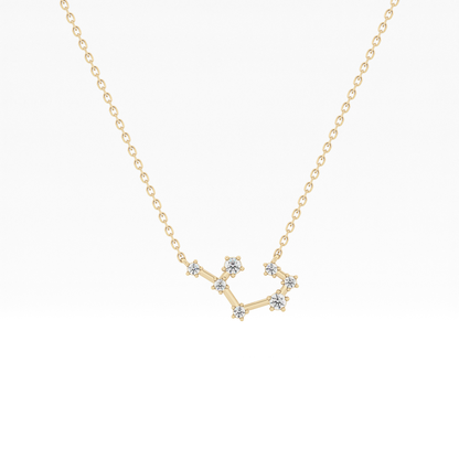 0.111 TCW Round Lab Grown Diamond Sagittarius Zodiac Constellation Necklace