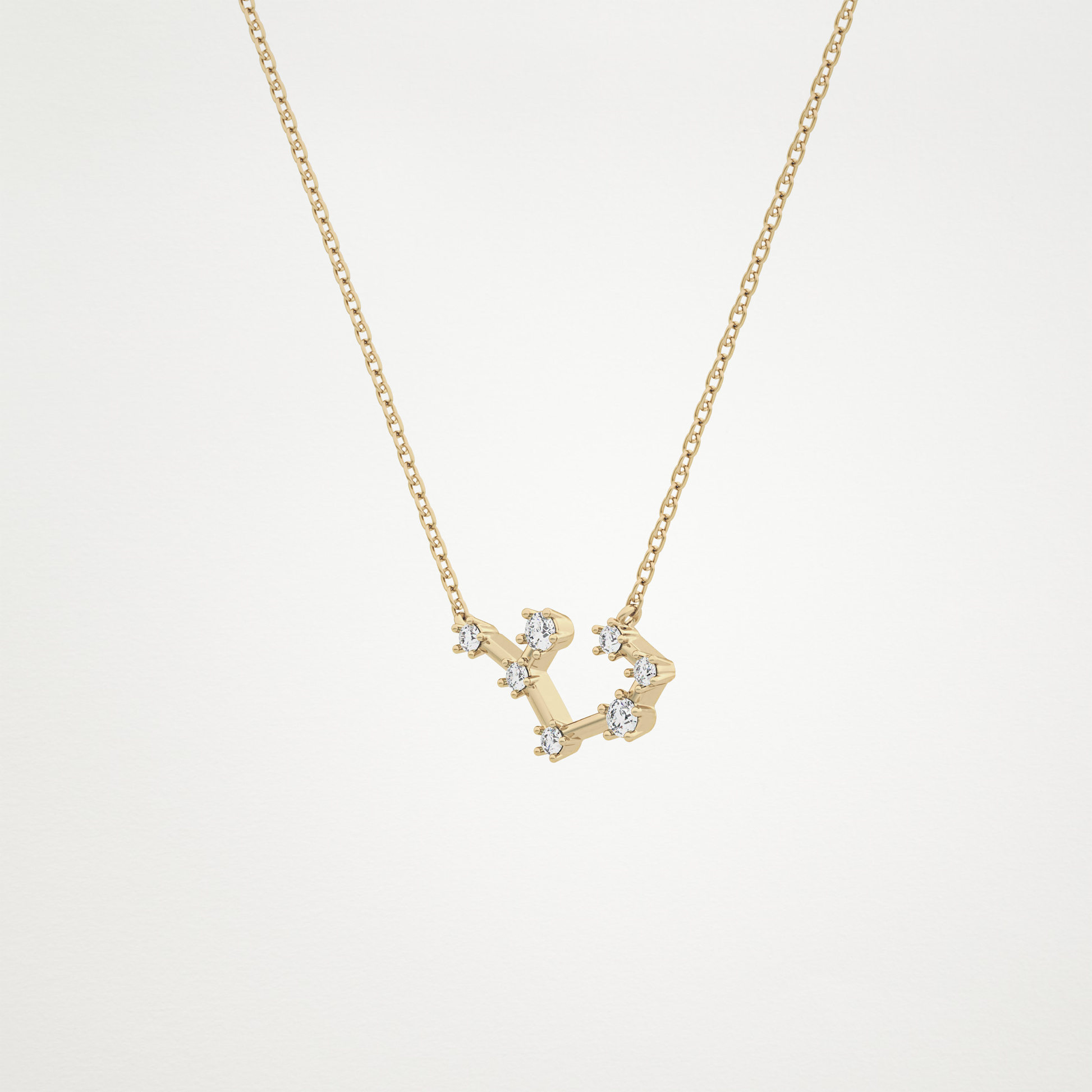 0.111 TCW Round Lab Grown Diamond Sagittarius Zodiac Constellation Necklace