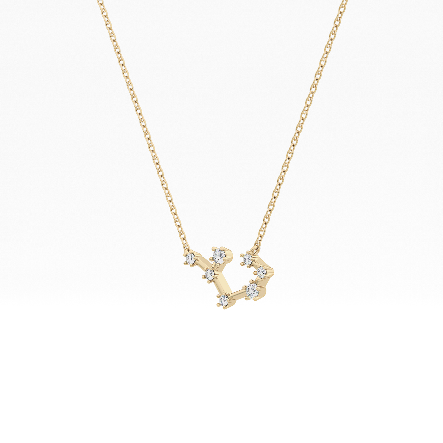 0.111 TCW Round Lab Grown Diamond Sagittarius Zodiac Constellation Necklace