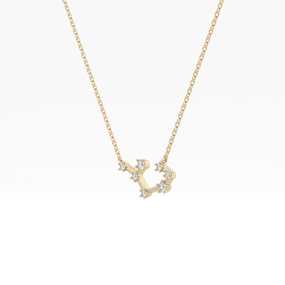 0.111 TCW Round Lab Grown Diamond Sagittarius Zodiac Constellation Necklace