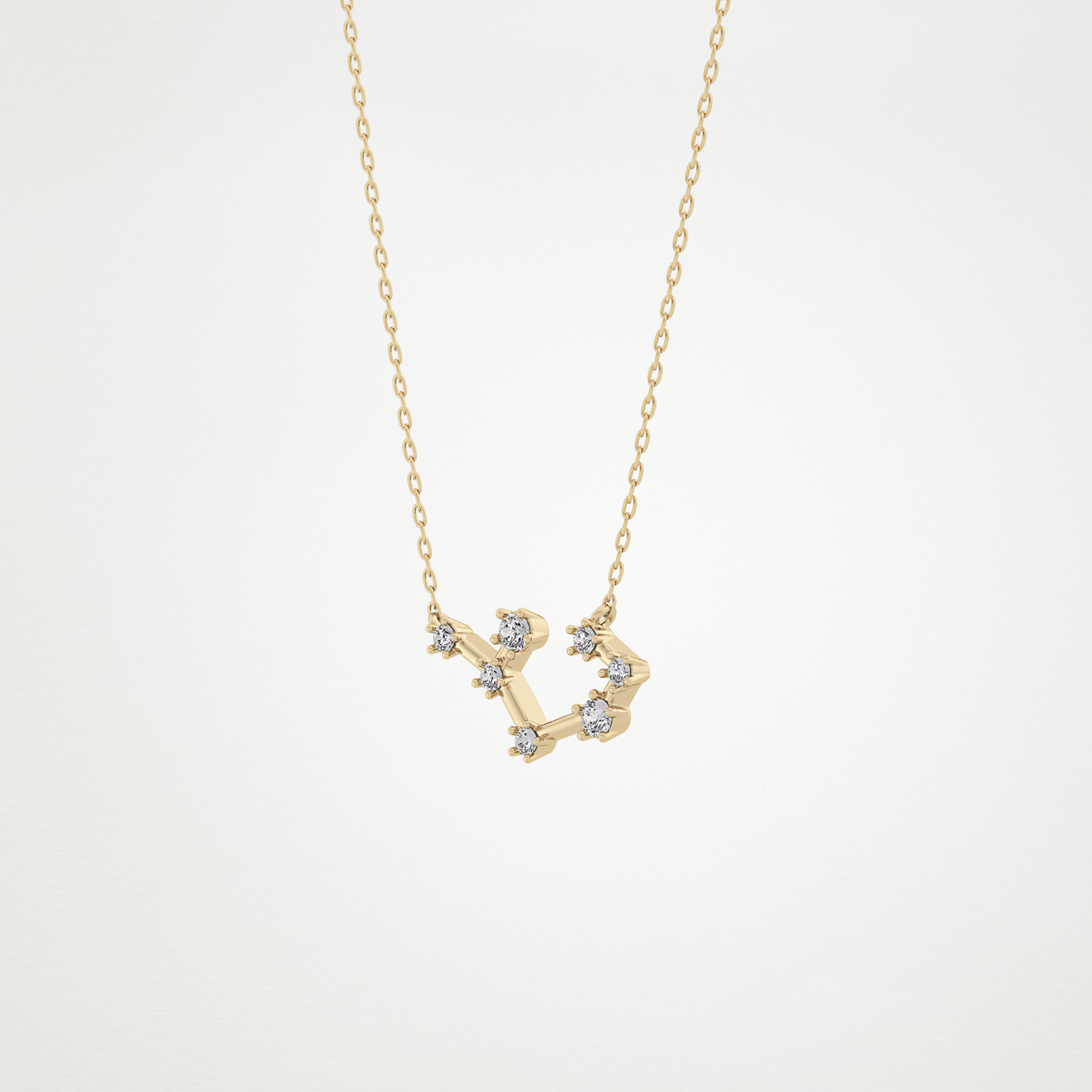 0.111 TCW Round Lab Grown Diamond Sagittarius Zodiac Constellation Necklace
