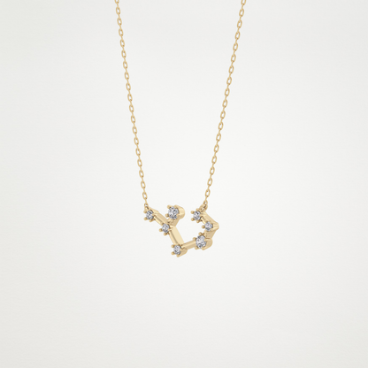 0.111 TCW Round Lab Grown Diamond Sagittarius Zodiac Constellation Necklace