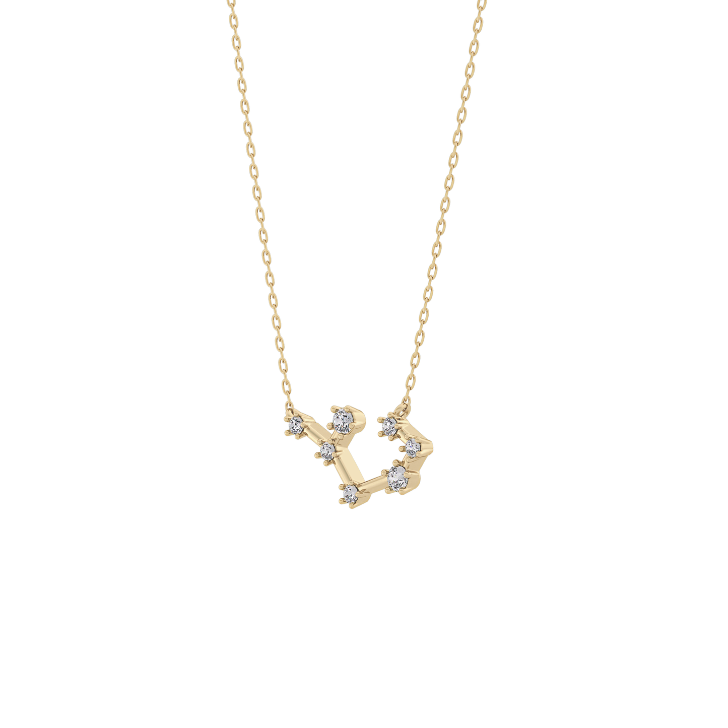 0.111 TCW Round Lab Grown Diamond Sagittarius Zodiac Constellation Necklace