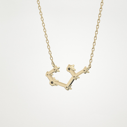 0.111 TCW Round Lab Grown Diamond Sagittarius Zodiac Constellation Necklace