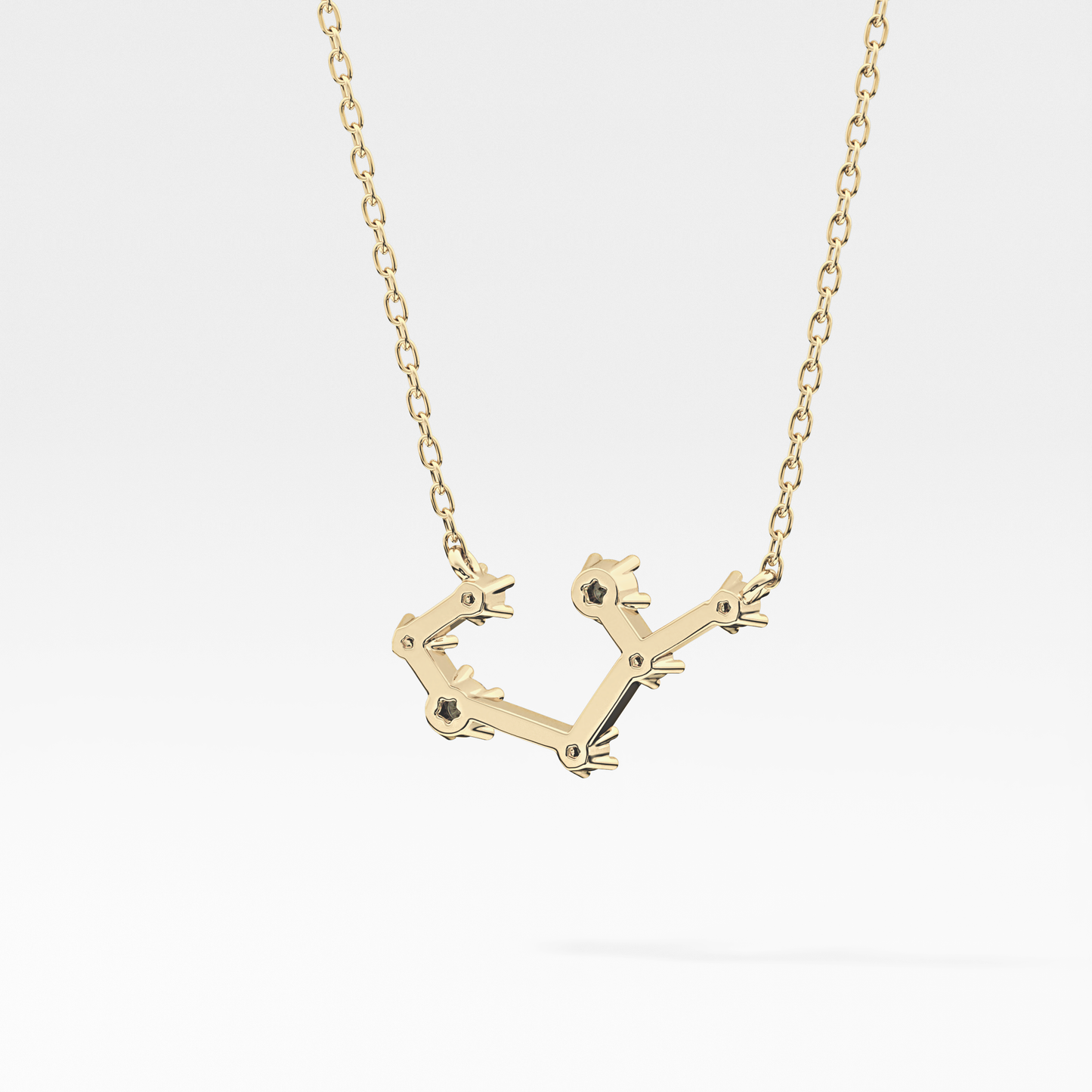 0.111 TCW Round Lab Grown Diamond Sagittarius Zodiac Constellation Necklace