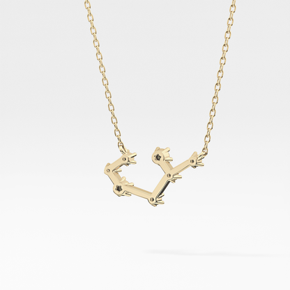0.111 TCW Round Lab Grown Diamond Sagittarius Zodiac Constellation Necklace