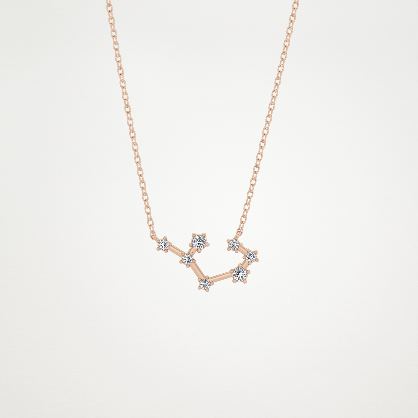 0.111 TCW Round Lab Grown Diamond Sagittarius Zodiac Constellation Necklace