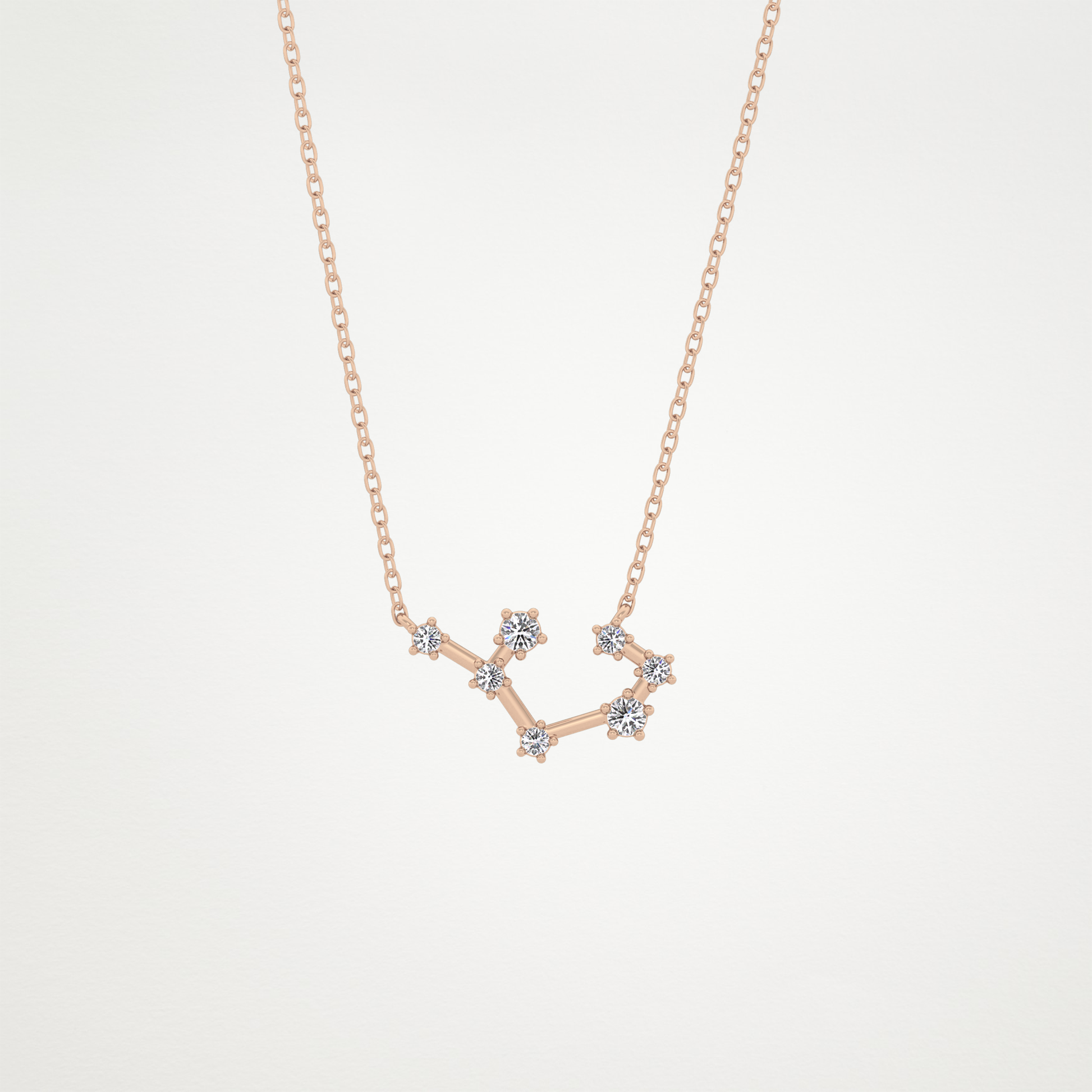 0.111 TCW Round Lab Grown Diamond Sagittarius Zodiac Constellation Necklace