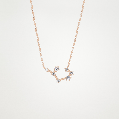0.111 TCW Round Lab Grown Diamond Sagittarius Zodiac Constellation Necklace