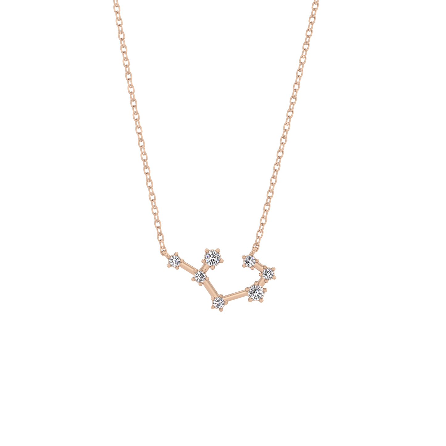 0.111 TCW Round Lab Grown Diamond Sagittarius Zodiac Constellation Necklace