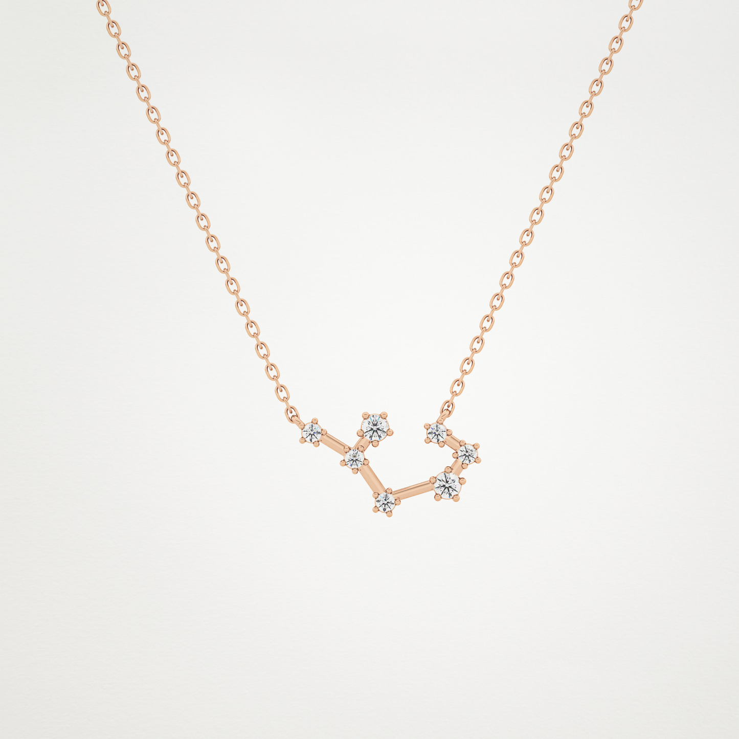 0.111 TCW Round Lab Grown Diamond Sagittarius Zodiac Constellation Necklace