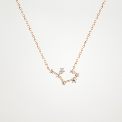 0.111 TCW Round Lab Grown Diamond Sagittarius Zodiac Constellation Necklace
