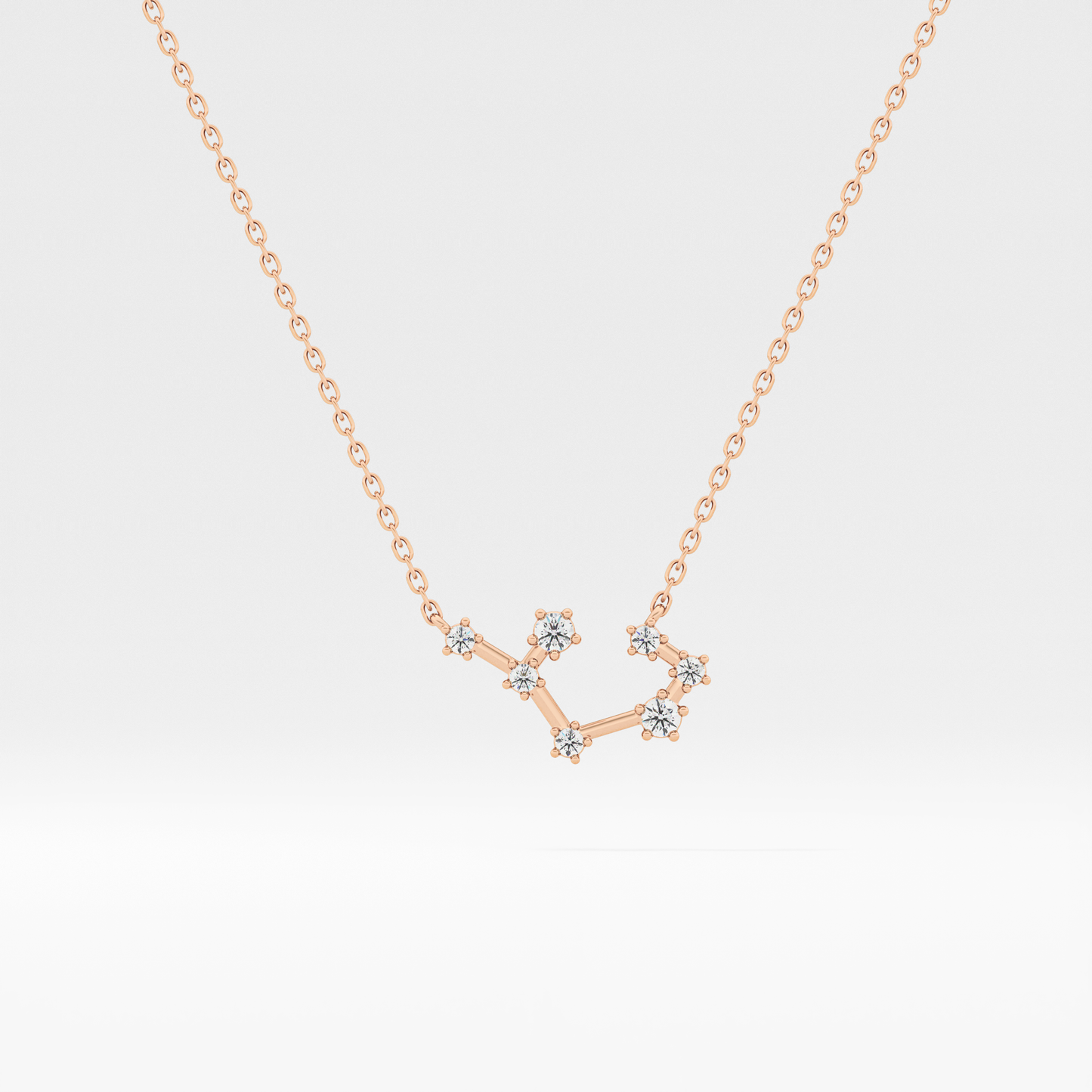 0.111 TCW Round Lab Grown Diamond Sagittarius Zodiac Constellation Necklace