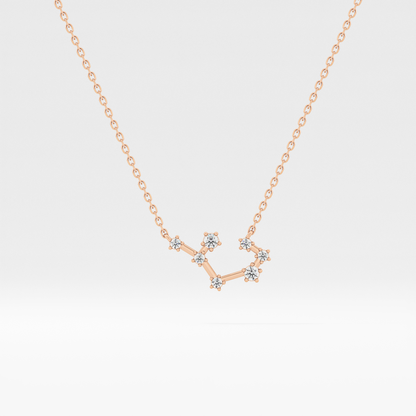 0.111 TCW Round Lab Grown Diamond Sagittarius Zodiac Constellation Necklace