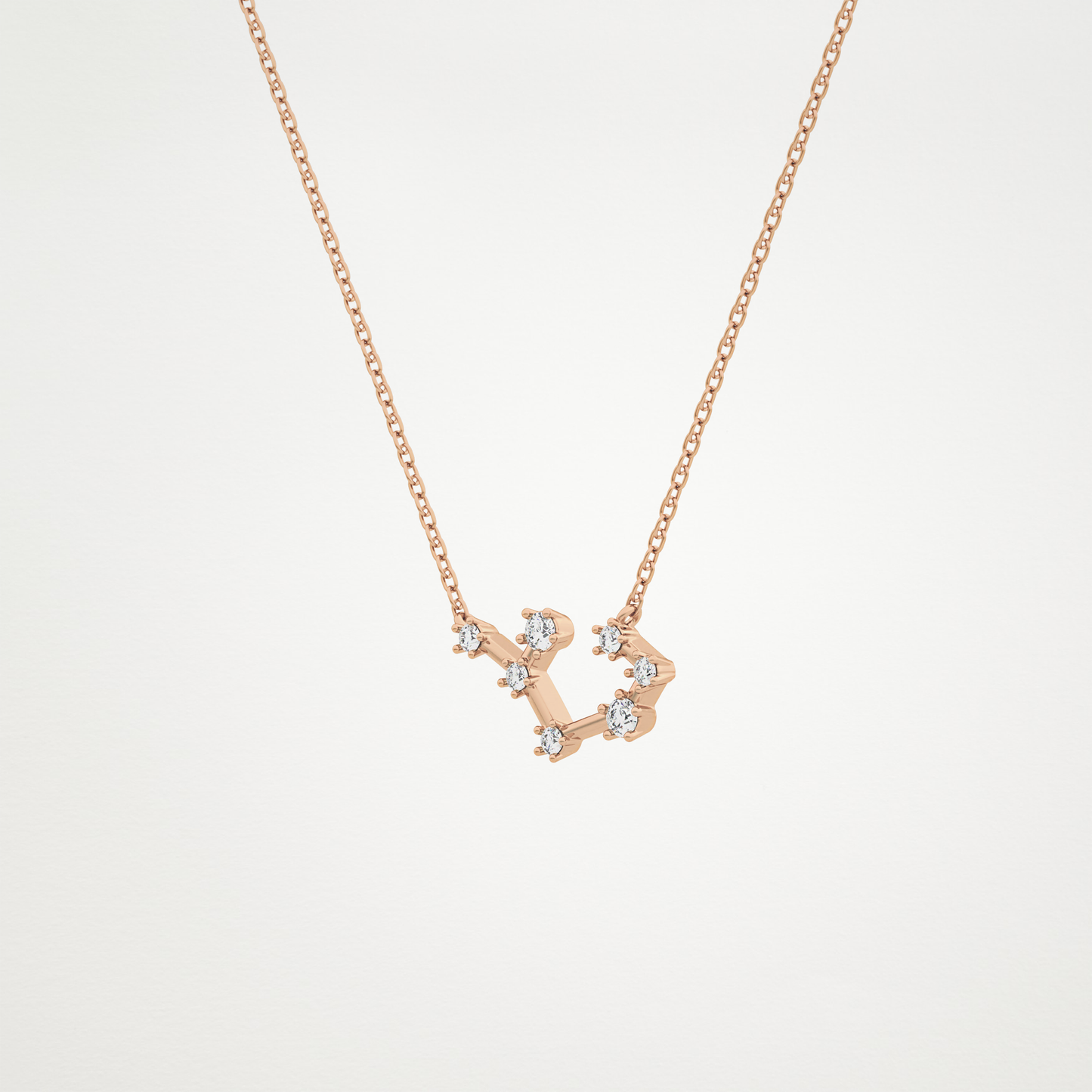 0.111 TCW Round Lab Grown Diamond Sagittarius Zodiac Constellation Necklace