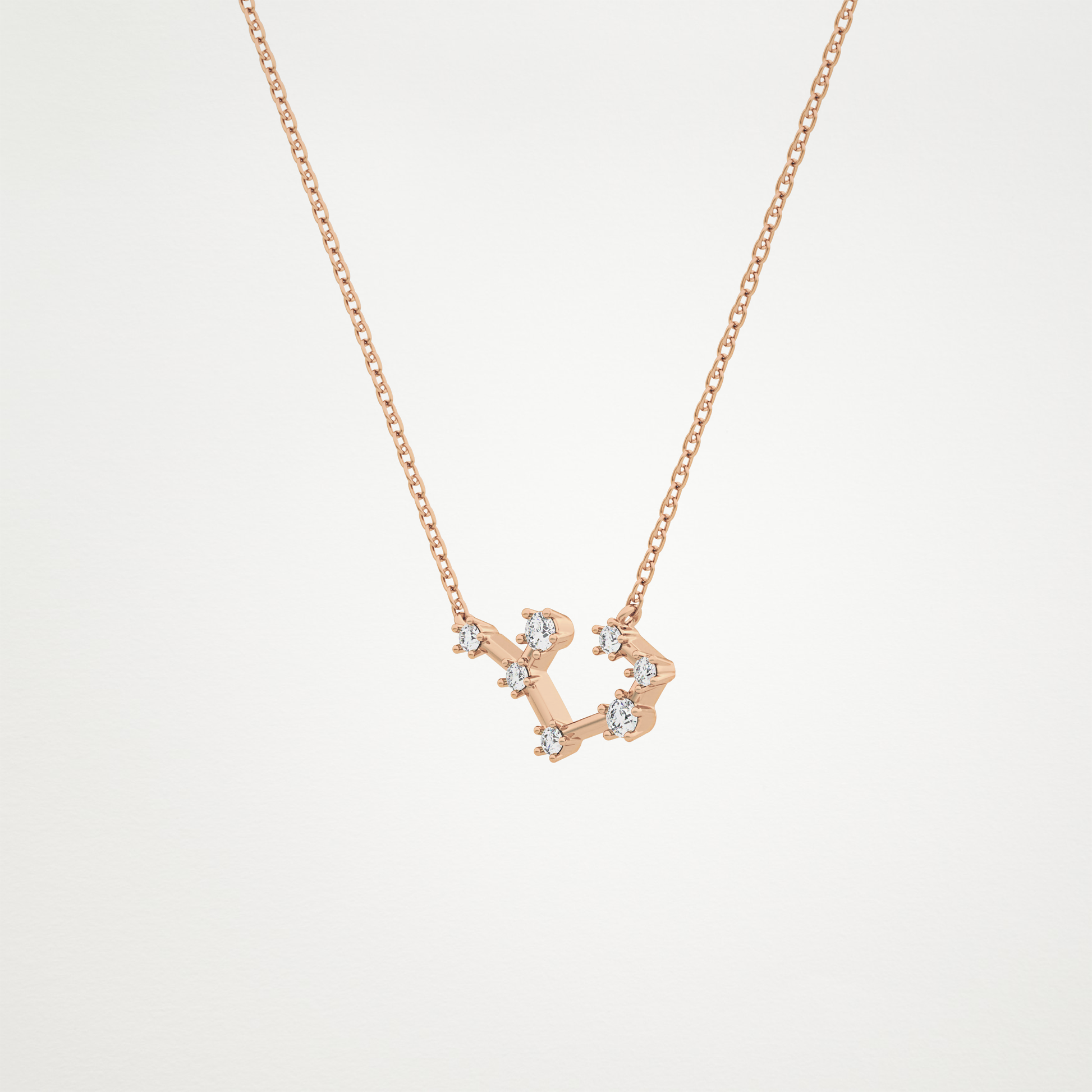 0.111 TCW Round Lab Grown Diamond Sagittarius Zodiac Constellation Necklace