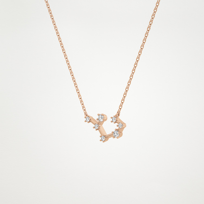 0.111 TCW Round Lab Grown Diamond Sagittarius Zodiac Constellation Necklace